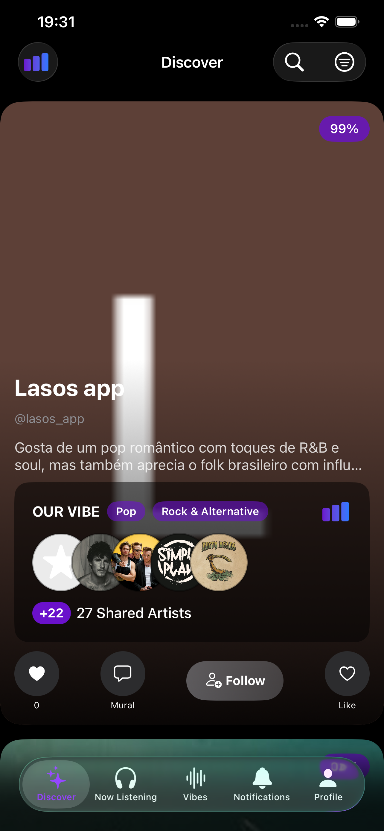 Discover screen
